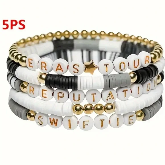 💛5pcs Friendship Bracelet set Inspired Taylor Swift Reputation Swifties Eras - Picture 7 of 9